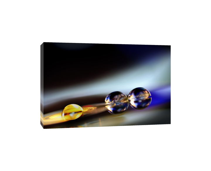 Scott Linas - Gold and Blue Bubble, Black Background